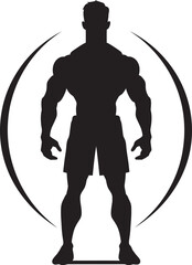 VigorVoyage Design Vector Man Fitness Emblem MuscleMax Icon Black Fitness Logo