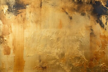 abstract gold metal texture with stained marks. Generative AI