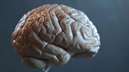 human brain on unicolor background generative ai