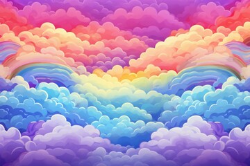 Breathtaking Rainbow sky clouds nature. Day color. Generate Ai