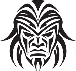 Heavenly Hugger Black Toddler Face Icon Angelic Essence Vector Design of Childs Face in Noir