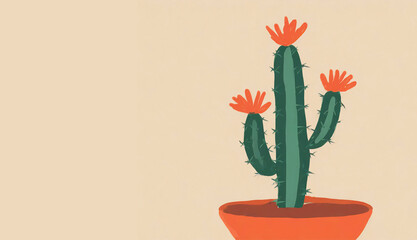 illustration of a cactus in a pot