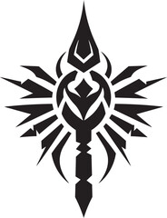 Shadowed Symbols Vector Tribal Design in Noir Obsidian Ornament Black Icon of Tribal Tattoo