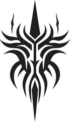 Midnight Mystique Vector Tattoo Design in Black Ancient Adornments Black Icon of Tribal Ink