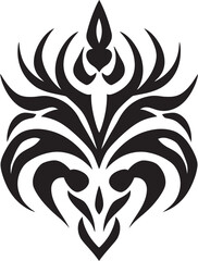Tribal Intrigue Black Icon of Tribal Ink Shadowed Symbols Vector Tribal Ink in Black