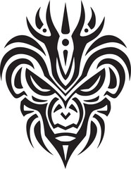 Obraz premium Noir Nomad Vector Tattoo Design in Noir Tribal Intrigue Black Icon of Tribal Ink