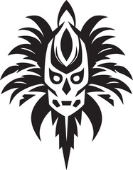 Shadowed Symbols Vector Tribal Ink in Black Obsidian Ornament Black Icon of Tribal Design