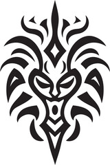 Fototapeta premium Noir Nomad Vector Tribal Design in Black Tribal Intrigue Black Icon of Tribal Ink