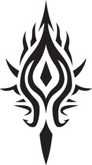 Tribal Noir Vector Tattoo Design with Black Elements Shadowed Serenity Black Icon of Tribal Ink