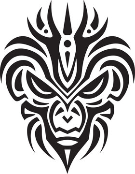 Noir Nomad Vector Tattoo Design in Noir Tribal Intrigue Black Icon of Tribal Ink © BABBAN