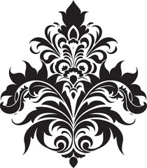 Nostalgic Blossoms Vector Design of Vintage Florals in Black Victorian Charm Black Vintage Floral Icon