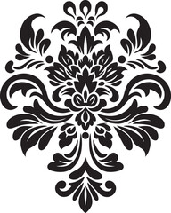 Classic Carnations Vector Vintage Floral Design with Black Elements Victorian Valerian Black Vintage Floral Icon