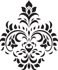 Retro Rosemary Black Vintage Floral Icon Timeless Tarragon Vintage Floral Element in Black