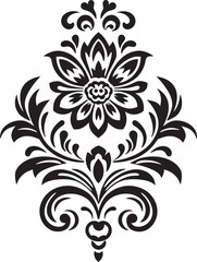 Elegant Engravings Vector Vintage Florals with Black Accents Timeless Transcendence Black Icon of Vintage Floral Decorative Element