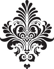 Noir Nostromo Black Vintage Floral Icon Elegant Engravings Vector Vintage Florals with Black Accents