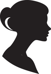 Obsidian Orchid Black Woman Face Icon Ethereal Empress Vector Design of Woman Face in Black