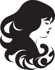 Vintage Vision Black Woman Face Icon Elegant Embrace Vector Woman Face in Black