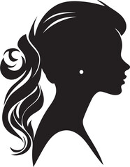 Ethereal Enchantment Vector Design of Woman Face in Black Radiant Noir Black Woman Face Icon