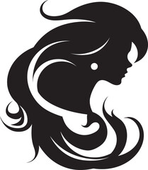 Noir Nectar Vector Design of Woman Face in Black Midnight Mystery Black Woman Face Icon