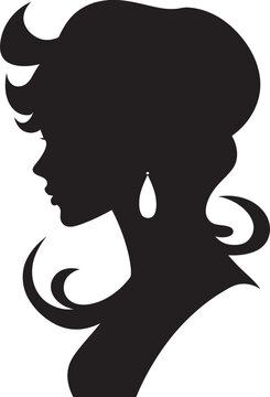 recommend clip art: Ebony Empress Black Woman Face Icon Noir Nostalgia Vector Design of Woman Face in Black