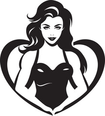 Bold Balance Black Woman Fitness Logo Icon Fit Flame Vector Woman Fitness Logo in Black