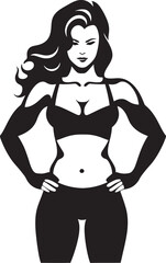 Athletic Aura Vector Woman Fitness Logo in Black Radiant Resilience Black Icon of Woman Fitness Logo