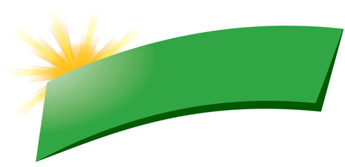 ECOLOGICAL SUN AND GRADED GREEN STRIP BANNER