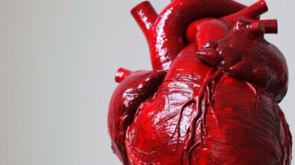 human heart, solid color background generative ai