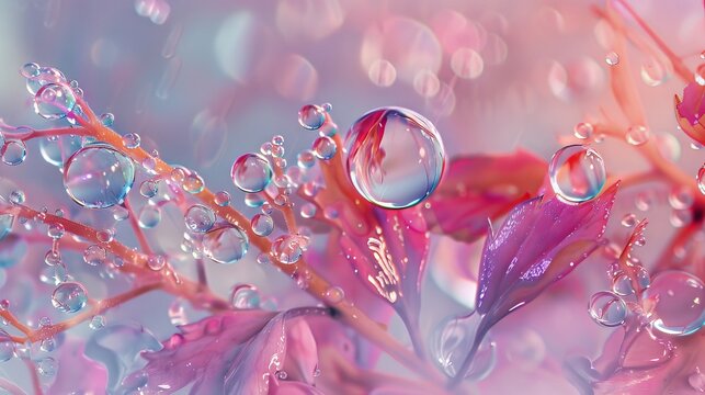 Water Drop in a rainstorm, colorful raindrop background