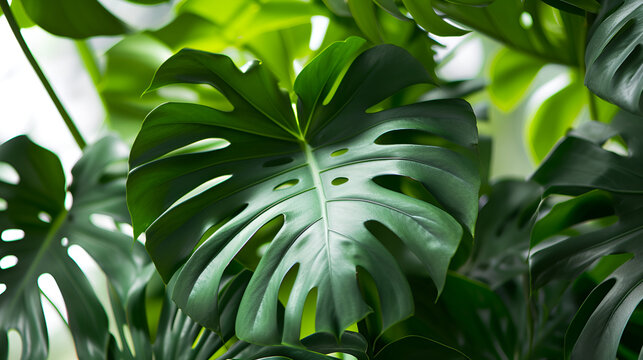 photo of a monstera leaves