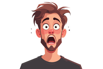 man with surprised expression isolated vector style