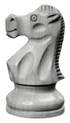 chess knight piece wooden horse isolated transparent background retro black white grunge halftone texture collage element © Oleksandr Yashchuk