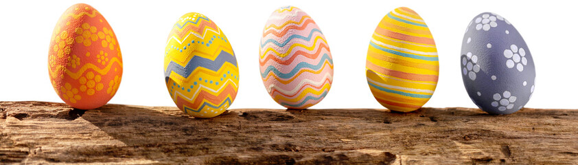 Easter concept. Colorful Easter eggs with natural background