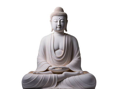 a white statue of a buddha