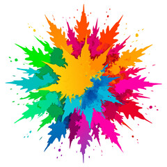 Multicolor powder explosion on White background