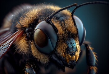 close up of a bee, Generative AI