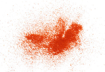 Pile of red paprika powder isolated on white background, clipping