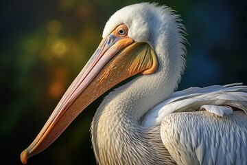 Majestic Pelican exotic bird. Zoo wild birds. Generate Ai