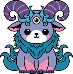 cute mythical creature cartoon illustration