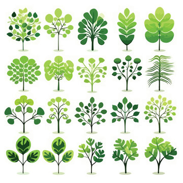 Set of Moringa leaf logo templates nature