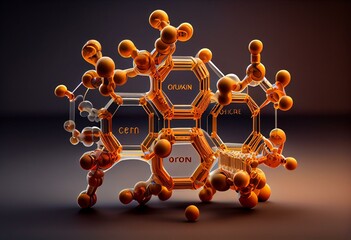cyclen molecular structure, 3d model molecule, c8h20n4, structural chemical formula view from a microscope. Generative AI