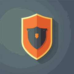 Shield security with lock icon isolated