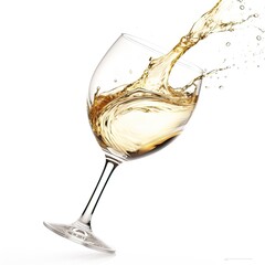 White wine glass splash isolated on white background