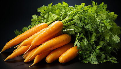 Fresh, healthy, vegetarian salad with organic carrots and parsley generated by AI