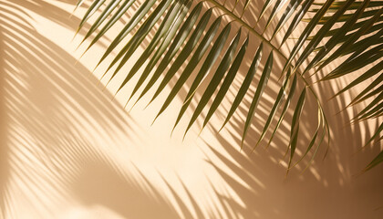 Obraz premium Tranquil scene palm tree fronds wave in bright sunlight generated by AI