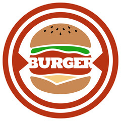 vector illustration of a simple burger logo icon