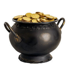 Metal pot of gold patrick coins