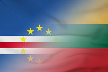 Cape Verde and Lithuania national flag international negotiation LTU CPV