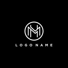 mm abstract initial letter linked circle monogram elegant luxury modern logo template design