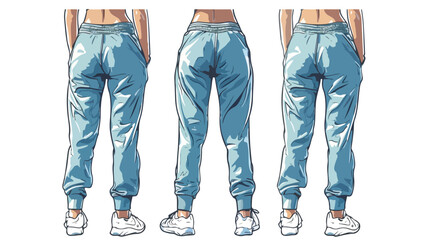 Sport sweatpants design template. Pants fashion